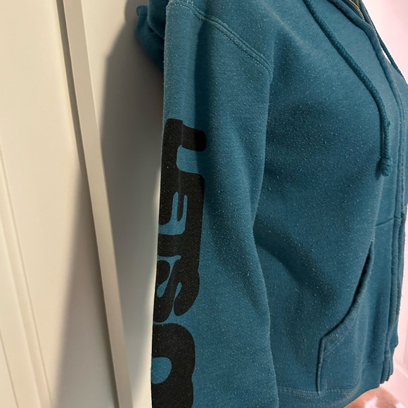 Free City Zip-Up Hoodie - Teal with Red Bird Design - Size Small - Picture 3 of 4